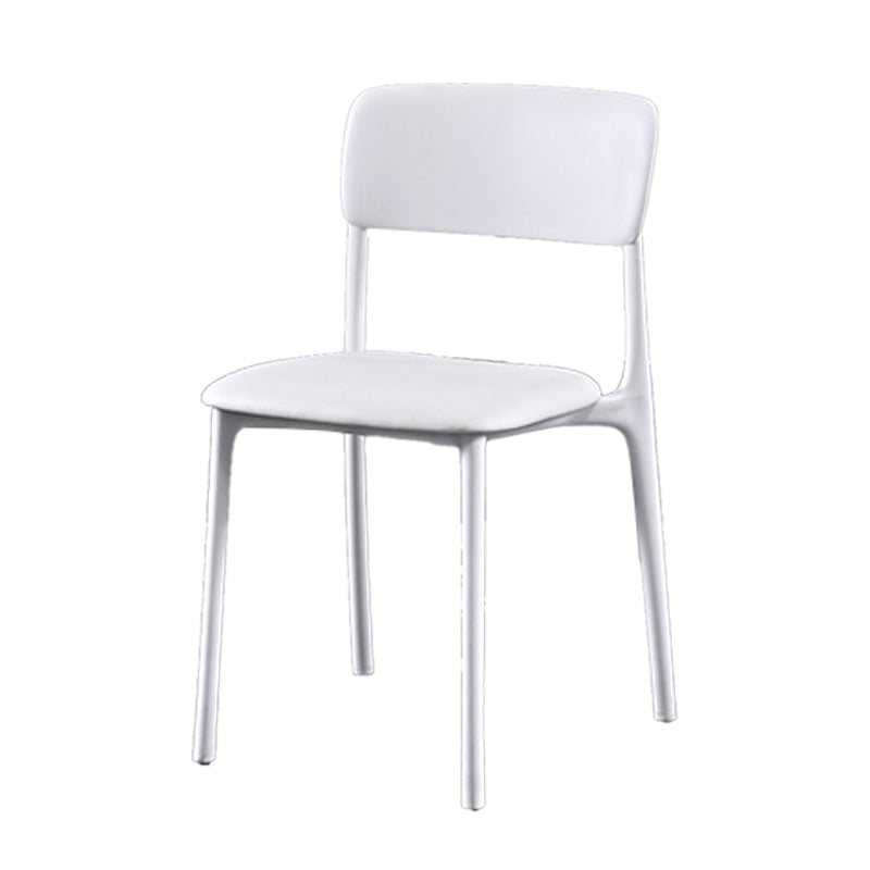 Plastic Scandinavian Restaurant Side Chair Matte Finish Open Dining Chair White Leather 1 Piece Clearhalo ' kitchen&dining_furn' 'Dining Chairs' 'Dining Tables & Seating' 'dining_chair' 'furn' 'furn_dining_chair' 'Furniture' 'furniture_dining_chair' 'Kitchen & Dining Furniture' 'kitchen' 3944477