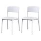 Plastic Scandinavian Restaurant Side Chair Matte Finish Open Dining Chair White Leather 2 Piece Set Clearhalo ' kitchen&dining_furn' 'Dining Chairs' 'Dining Tables & Seating' 'dining_chair' 'furn' 'furn_dining_chair' 'Furniture' 'furniture_dining_chair' 'Kitchen & Dining Furniture' 'kitchen' 3944478