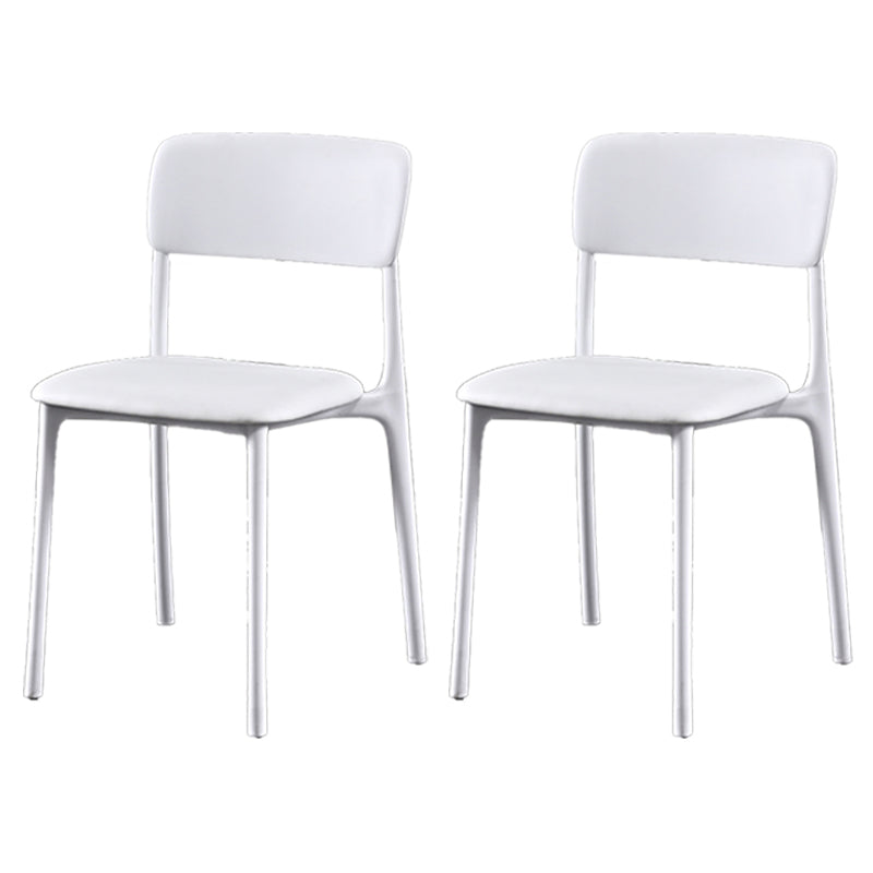 Plastic Scandinavian Restaurant Side Chair Matte Finish Open Dining Chair White Leather 2 Piece Set Clearhalo ' kitchen&dining_furn' 'Dining Chairs' 'Dining Tables & Seating' 'dining_chair' 'furn' 'furn_dining_chair' 'Furniture' 'furniture_dining_chair' 'Kitchen & Dining Furniture' 'kitchen' 3944478