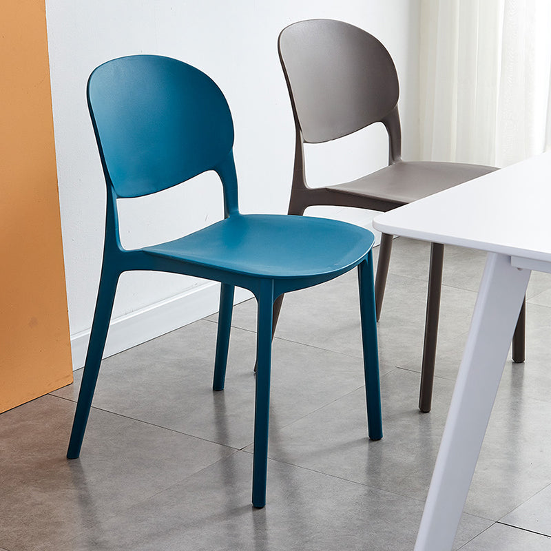 Matte Finish Plastic Dining Side Chair Open Back Stackable Dining Chair Clearhalo ' kitchen&dining_furn' 'Dining Chairs' 'Dining Tables & Seating' 'dining_chair' 'furn' 'furn_dining_chair' 'Furniture' 'furniture_dining_chair' 'Kitchen & Dining Furniture' 'kitchen' 3944480