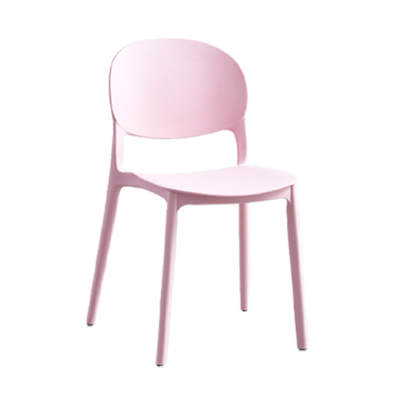Matte Finish Plastic Dining Side Chair Open Back Stackable Dining Chair Pink 1 Piece Clearhalo ' kitchen&dining_furn' 'Dining Chairs' 'Dining Tables & Seating' 'dining_chair' 'furn' 'furn_dining_chair' 'Furniture' 'furniture_dining_chair' 'Kitchen & Dining Furniture' 'kitchen' 3944482