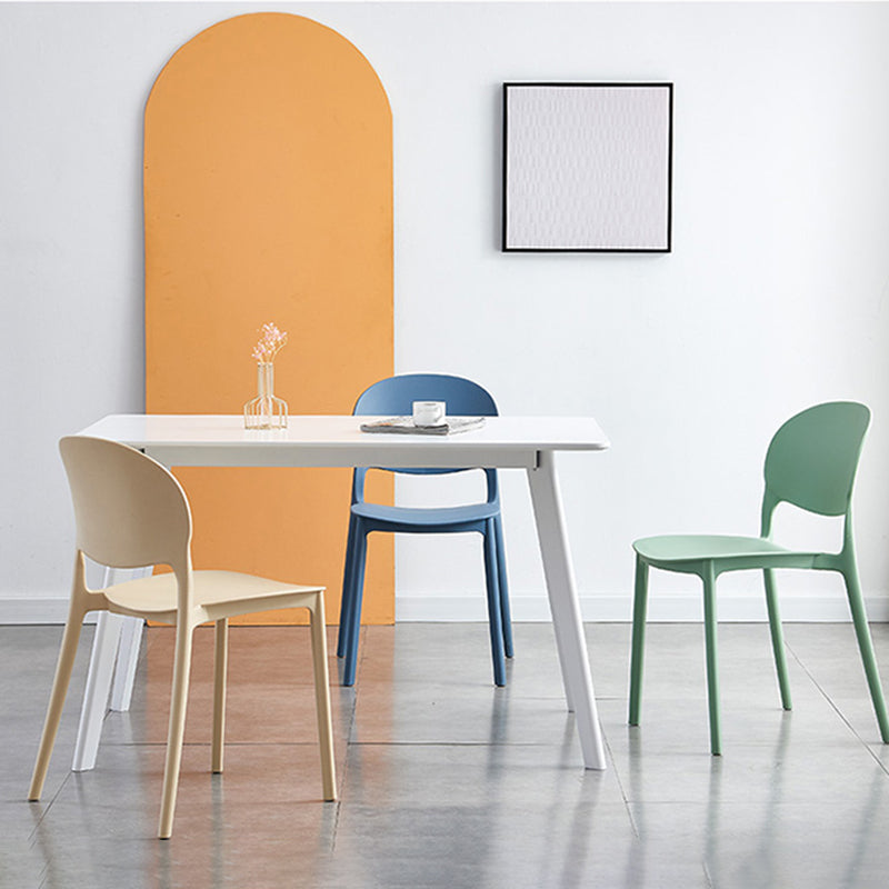 Matte Finish Plastic Dining Side Chair Open Back Stackable Dining Chair Clearhalo ' kitchen&dining_furn' 'Dining Chairs' 'Dining Tables & Seating' 'dining_chair' 'furn' 'furn_dining_chair' 'Furniture' 'furniture_dining_chair' 'Kitchen & Dining Furniture' 'kitchen' 3944483