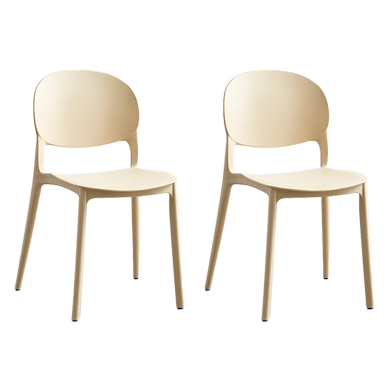 Matte Finish Plastic Dining Side Chair Open Back Stackable Dining Chair Camel 2 Piece Set Clearhalo ' kitchen&dining_furn' 'Dining Chairs' 'Dining Tables & Seating' 'dining_chair' 'furn' 'furn_dining_chair' 'Furniture' 'furniture_dining_chair' 'Kitchen & Dining Furniture' 'kitchen' 3944491