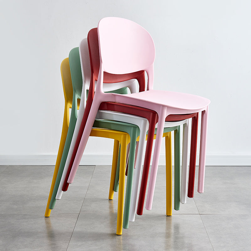 Matte Finish Plastic Dining Side Chair Open Back Stackable Dining Chair Clearhalo ' kitchen&dining_furn' 'Dining Chairs' 'Dining Tables & Seating' 'dining_chair' 'furn' 'furn_dining_chair' 'Furniture' 'furniture_dining_chair' 'Kitchen & Dining Furniture' 'kitchen' 3944492