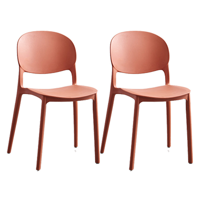 Matte Finish Plastic Dining Side Chair Open Back Stackable Dining Chair Red 2 Piece Set Clearhalo ' kitchen&dining_furn' 'Dining Chairs' 'Dining Tables & Seating' 'dining_chair' 'furn' 'furn_dining_chair' 'Furniture' 'furniture_dining_chair' 'Kitchen & Dining Furniture' 'kitchen' 3944497