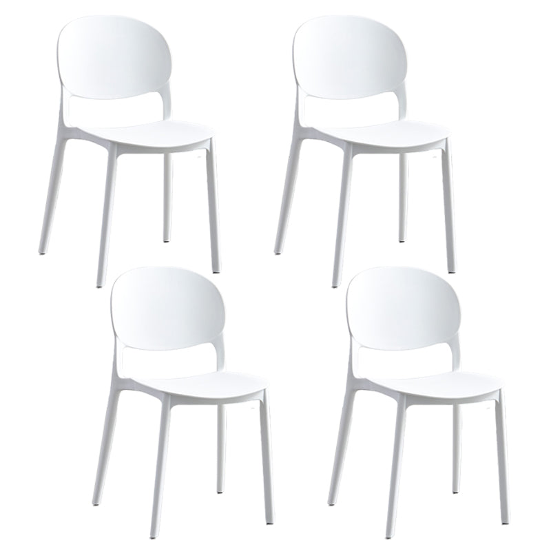 Matte Finish Plastic Dining Side Chair Open Back Stackable Dining Chair White 4 Piece Set Clearhalo ' kitchen&dining_furn' 'Dining Chairs' 'Dining Tables & Seating' 'dining_chair' 'furn' 'furn_dining_chair' 'Furniture' 'furniture_dining_chair' 'Kitchen & Dining Furniture' 'kitchen' 3944503