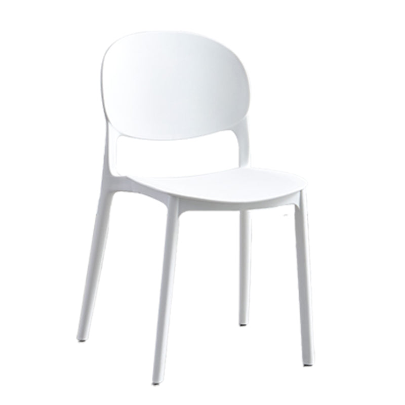 Matte Finish Plastic Dining Side Chair Open Back Stackable Dining Chair White 1 Piece Clearhalo ' kitchen&dining_furn' 'Dining Chairs' 'Dining Tables & Seating' 'dining_chair' 'furn' 'furn_dining_chair' 'Furniture' 'furniture_dining_chair' 'Kitchen & Dining Furniture' 'kitchen' 3944504
