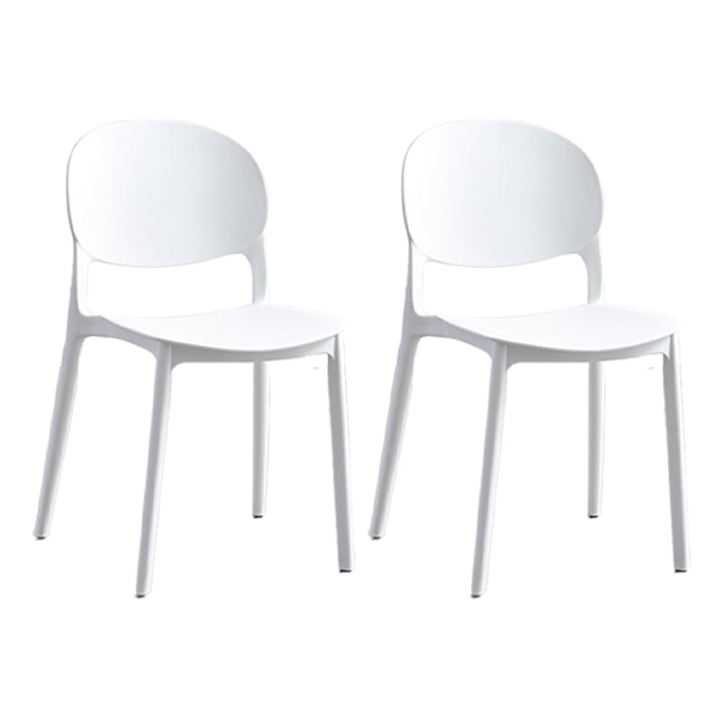 Matte Finish Plastic Dining Side Chair Open Back Stackable Dining Chair White 2 Piece Set Clearhalo ' kitchen&dining_furn' 'Dining Chairs' 'Dining Tables & Seating' 'dining_chair' 'furn' 'furn_dining_chair' 'Furniture' 'furniture_dining_chair' 'Kitchen & Dining Furniture' 'kitchen' 3944505