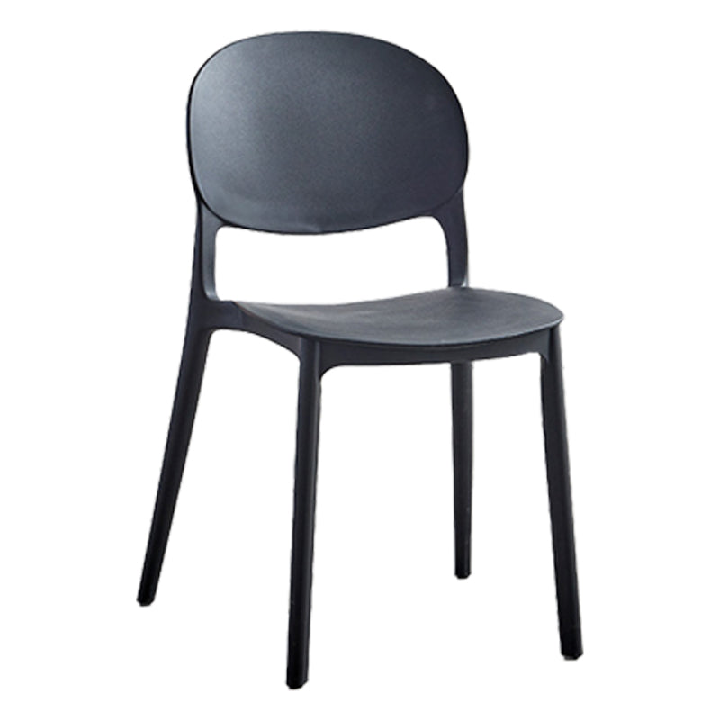 Matte Finish Plastic Dining Side Chair Open Back Stackable Dining Chair Black 1 Piece Clearhalo ' kitchen&dining_furn' 'Dining Chairs' 'Dining Tables & Seating' 'dining_chair' 'furn' 'furn_dining_chair' 'Furniture' 'furniture_dining_chair' 'Kitchen & Dining Furniture' 'kitchen' 3944507