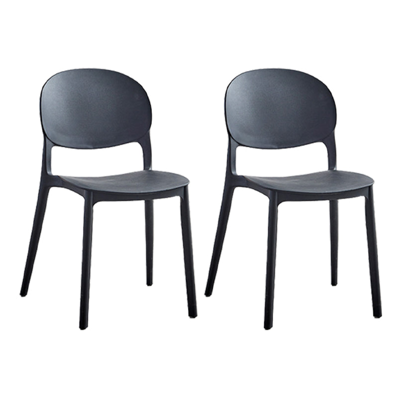 Matte Finish Plastic Dining Side Chair Open Back Stackable Dining Chair Black 2 Piece Set Clearhalo ' kitchen&dining_furn' 'Dining Chairs' 'Dining Tables & Seating' 'dining_chair' 'furn' 'furn_dining_chair' 'Furniture' 'furniture_dining_chair' 'Kitchen & Dining Furniture' 'kitchen' 3944508