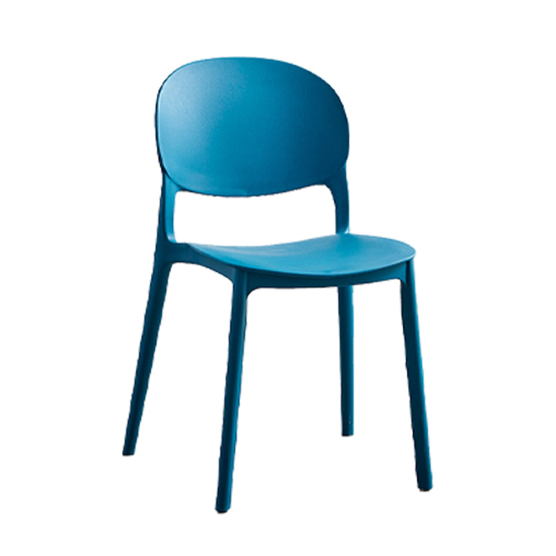 Matte Finish Plastic Dining Side Chair Open Back Stackable Dining Chair Peacock Blue 1 Piece Clearhalo ' kitchen&dining_furn' 'Dining Chairs' 'Dining Tables & Seating' 'dining_chair' 'furn' 'furn_dining_chair' 'Furniture' 'furniture_dining_chair' 'Kitchen & Dining Furniture' 'kitchen' 3944510