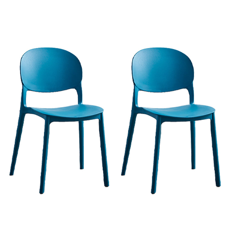 Matte Finish Plastic Dining Side Chair Open Back Stackable Dining Chair Peacock Blue 2 Piece Set Clearhalo ' kitchen&dining_furn' 'Dining Chairs' 'Dining Tables & Seating' 'dining_chair' 'furn' 'furn_dining_chair' 'Furniture' 'furniture_dining_chair' 'Kitchen & Dining Furniture' 'kitchen' 3944511