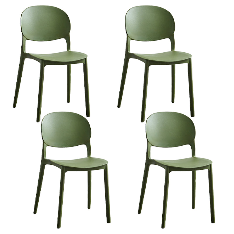 Matte Finish Plastic Dining Side Chair Open Back Stackable Dining Chair Blackish Green 4 Piece Set Clearhalo ' kitchen&dining_furn' 'Dining Chairs' 'Dining Tables & Seating' 'dining_chair' 'furn' 'furn_dining_chair' 'Furniture' 'furniture_dining_chair' 'Kitchen & Dining Furniture' 'kitchen' 3944512