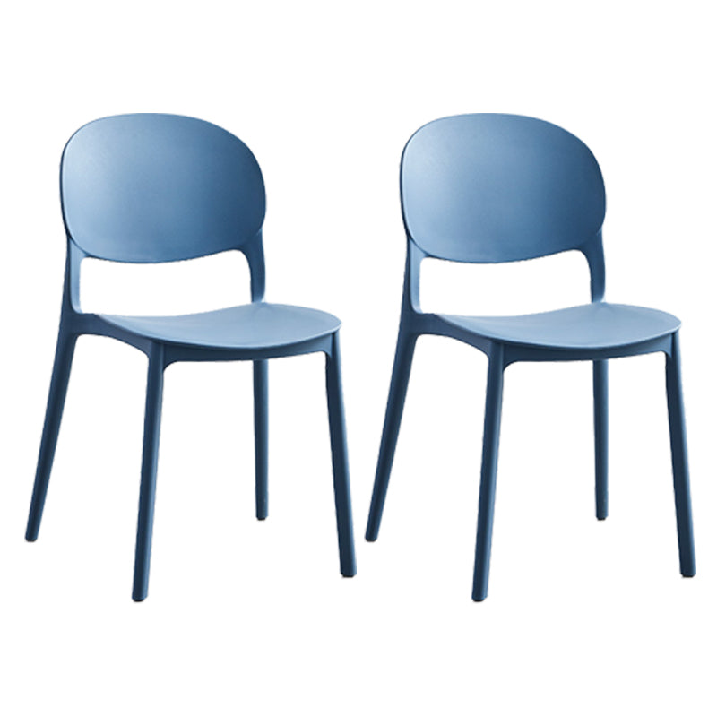 Matte Finish Plastic Dining Side Chair Open Back Stackable Dining Chair Airy Blue 2 Piece Set Clearhalo ' kitchen&dining_furn' 'Dining Chairs' 'Dining Tables & Seating' 'dining_chair' 'furn' 'furn_dining_chair' 'Furniture' 'furniture_dining_chair' 'Kitchen & Dining Furniture' 'kitchen' 3944517