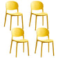 Matte Finish Plastic Dining Side Chair Open Back Stackable Dining Chair Yellow 4 Piece Set Clearhalo ' kitchen&dining_furn' 'Dining Chairs' 'Dining Tables & Seating' 'dining_chair' 'furn' 'furn_dining_chair' 'Furniture' 'furniture_dining_chair' 'Kitchen & Dining Furniture' 'kitchen' 3944518