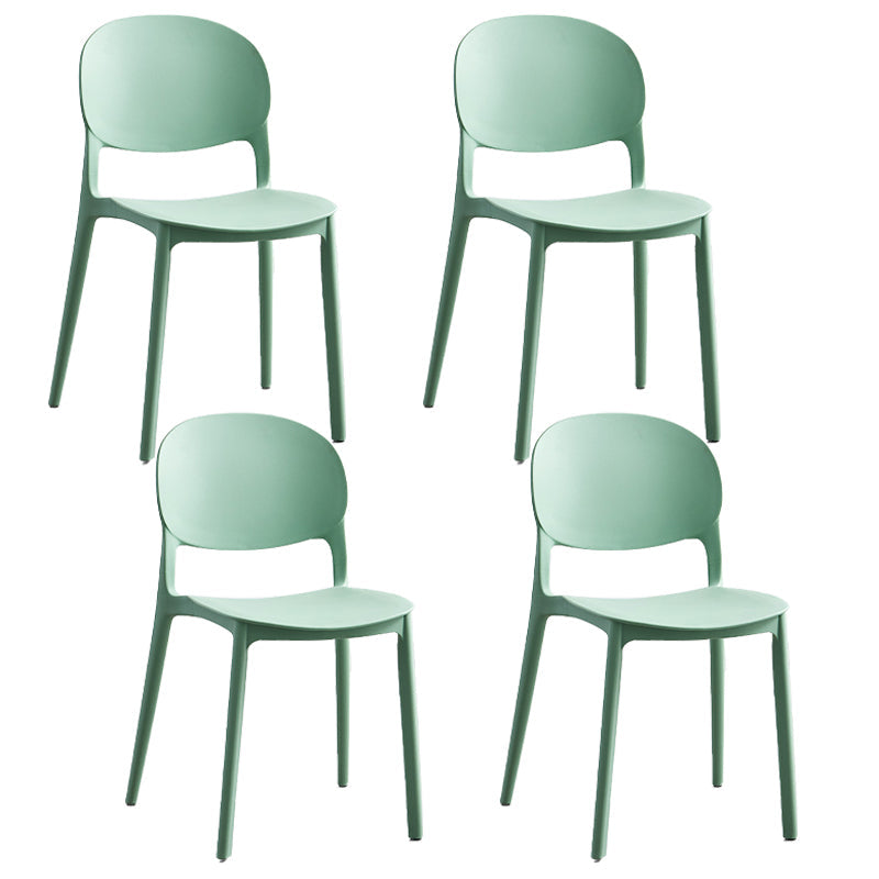 Matte Finish Plastic Dining Side Chair Open Back Stackable Dining Chair Green 4 Piece Set Clearhalo ' kitchen&dining_furn' 'Dining Chairs' 'Dining Tables & Seating' 'dining_chair' 'furn' 'furn_dining_chair' 'Furniture' 'furniture_dining_chair' 'Kitchen & Dining Furniture' 'kitchen' 3944521