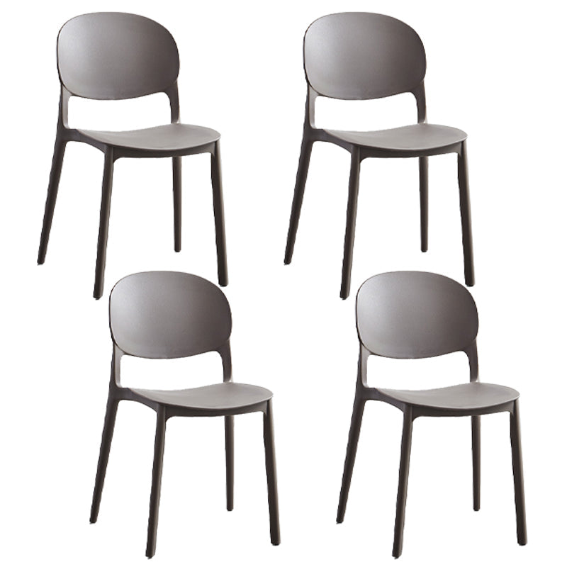 Matte Finish Plastic Dining Side Chair Open Back Stackable Dining Chair Grey 4 Piece Set Clearhalo ' kitchen&dining_furn' 'Dining Chairs' 'Dining Tables & Seating' 'dining_chair' 'furn' 'furn_dining_chair' 'Furniture' 'furniture_dining_chair' 'Kitchen & Dining Furniture' 'kitchen' 3944524