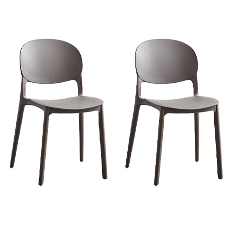 Matte Finish Plastic Dining Side Chair Open Back Stackable Dining Chair Grey 2 Piece Set Clearhalo ' kitchen&dining_furn' 'Dining Chairs' 'Dining Tables & Seating' 'dining_chair' 'furn' 'furn_dining_chair' 'Furniture' 'furniture_dining_chair' 'Kitchen & Dining Furniture' 'kitchen' 3944526