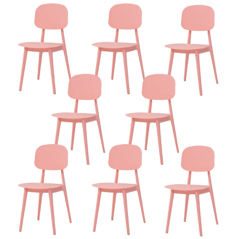 Matte Finish Plastic Dining Side Chair Stackable Open Back Dining Chair Pink 8 Piece Set Clearhalo ' kitchen&dining_furn' 'Dining Chairs' 'Dining Tables & Seating' 'dining_chair' 'furn' 'furn_dining_chair' 'Furniture' 'furniture_dining_chair' 'Kitchen & Dining Furniture' 'kitchen' 3944530