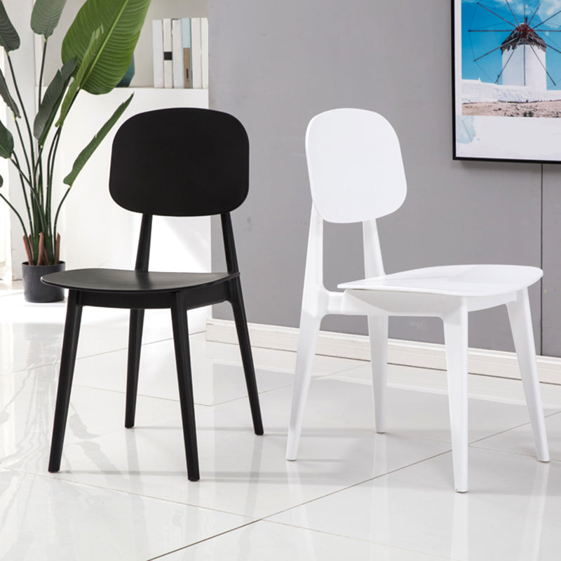 Matte Finish Plastic Dining Side Chair Stackable Open Back Dining Chair Clearhalo ' kitchen&dining_furn' 'Dining Chairs' 'Dining Tables & Seating' 'dining_chair' 'furn' 'furn_dining_chair' 'Furniture' 'furniture_dining_chair' 'Kitchen & Dining Furniture' 'kitchen' 3944531