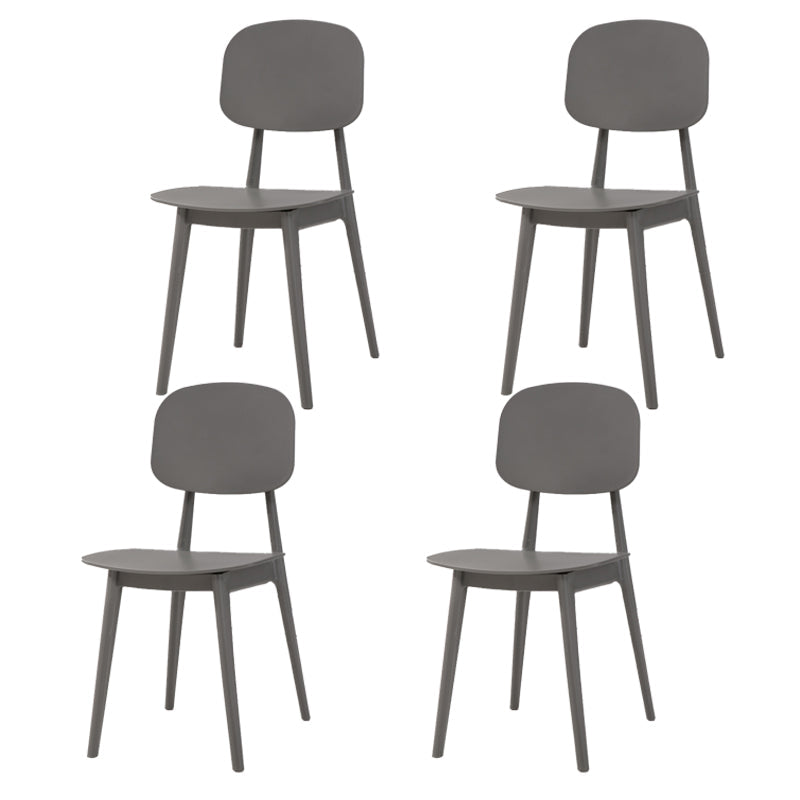 Matte Finish Plastic Dining Side Chair Stackable Open Back Dining Chair Grey 4 Piece Set Clearhalo ' kitchen&dining_furn' 'Dining Chairs' 'Dining Tables & Seating' 'dining_chair' 'furn' 'furn_dining_chair' 'Furniture' 'furniture_dining_chair' 'Kitchen & Dining Furniture' 'kitchen' 3944536
