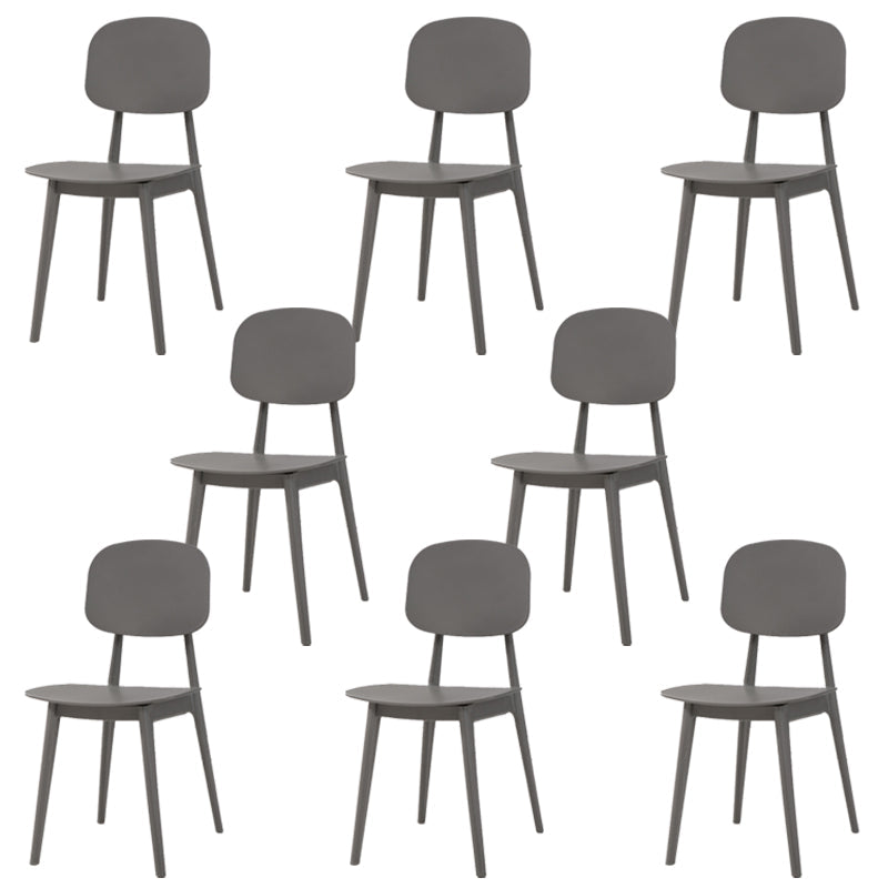 Matte Finish Plastic Dining Side Chair Stackable Open Back Dining Chair Grey 8 Piece Set Clearhalo ' kitchen&dining_furn' 'Dining Chairs' 'Dining Tables & Seating' 'dining_chair' 'furn' 'furn_dining_chair' 'Furniture' 'furniture_dining_chair' 'Kitchen & Dining Furniture' 'kitchen' 3944539