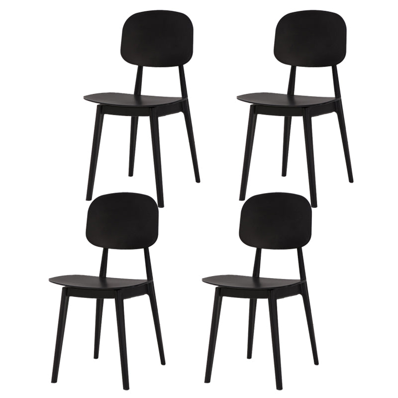 Matte Finish Plastic Dining Side Chair Stackable Open Back Dining Chair Black 4 Piece Set Clearhalo ' kitchen&dining_furn' 'Dining Chairs' 'Dining Tables & Seating' 'dining_chair' 'furn' 'furn_dining_chair' 'Furniture' 'furniture_dining_chair' 'Kitchen & Dining Furniture' 'kitchen' 3944545