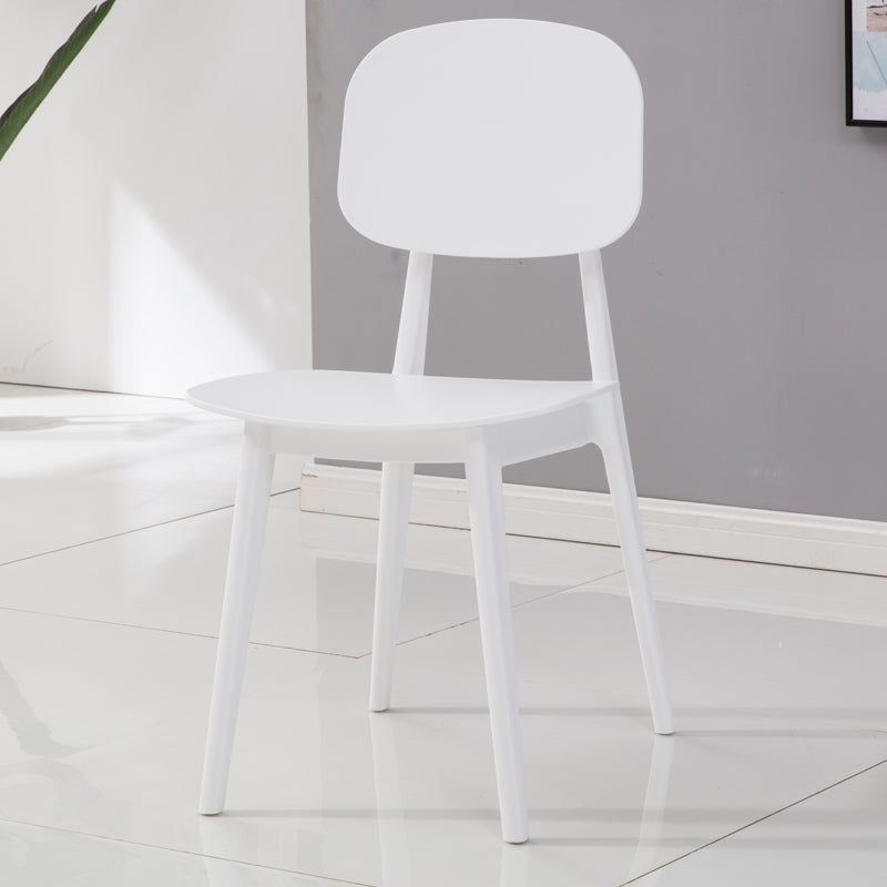 Matte Finish Plastic Dining Side Chair Stackable Open Back Dining Chair Clearhalo ' kitchen&dining_furn' 'Dining Chairs' 'Dining Tables & Seating' 'dining_chair' 'furn' 'furn_dining_chair' 'Furniture' 'furniture_dining_chair' 'Kitchen & Dining Furniture' 'kitchen' 3944546