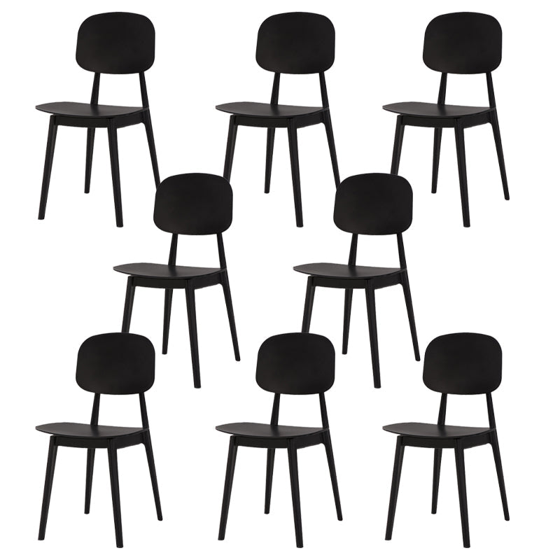 Matte Finish Plastic Dining Side Chair Stackable Open Back Dining Chair Black 8 Piece Set Clearhalo ' kitchen&dining_furn' 'Dining Chairs' 'Dining Tables & Seating' 'dining_chair' 'furn' 'furn_dining_chair' 'Furniture' 'furniture_dining_chair' 'Kitchen & Dining Furniture' 'kitchen' 3944547