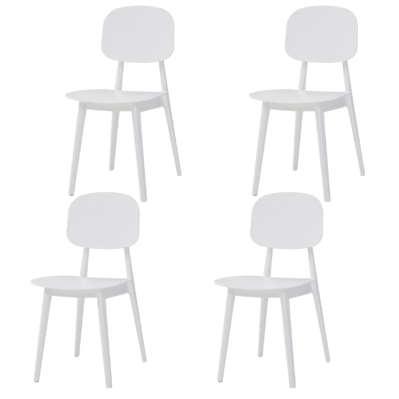 Matte Finish Plastic Dining Side Chair Stackable Open Back Dining Chair White 4 Piece Set Clearhalo ' kitchen&dining_furn' 'Dining Chairs' 'Dining Tables & Seating' 'dining_chair' 'furn' 'furn_dining_chair' 'Furniture' 'furniture_dining_chair' 'Kitchen & Dining Furniture' 'kitchen' 3944549