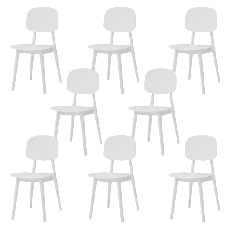 Matte Finish Plastic Dining Side Chair Stackable Open Back Dining Chair White 8 Piece Set Clearhalo ' kitchen&dining_furn' 'Dining Chairs' 'Dining Tables & Seating' 'dining_chair' 'furn' 'furn_dining_chair' 'Furniture' 'furniture_dining_chair' 'Kitchen & Dining Furniture' 'kitchen' 3944550