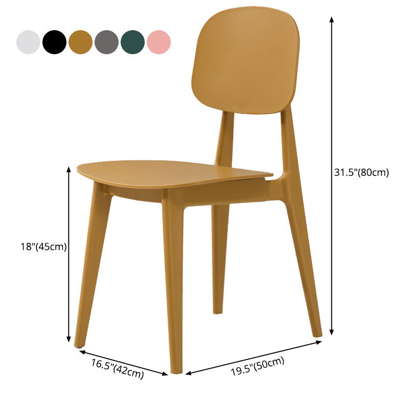 Matte Finish Plastic Dining Side Chair Stackable Open Back Dining Chair Clearhalo ' kitchen&dining_furn' 'Dining Chairs' 'Dining Tables & Seating' 'dining_chair' 'furn' 'furn_dining_chair' 'Furniture' 'furniture_dining_chair' 'Kitchen & Dining Furniture' 'kitchen' 3944553
