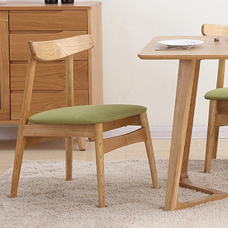 Linen Scandinavian Dining Side Chair Matte Finish Open Back Dining Chair Clearhalo ' kitchen&dining_furn' 'Dining Chairs' 'Dining Tables & Seating' 'dining_chair' 'furn' 'furn_dining_chair' 'Furniture' 'furniture_dining_chair' 'Kitchen & Dining Furniture' 'kitchen' 3944557