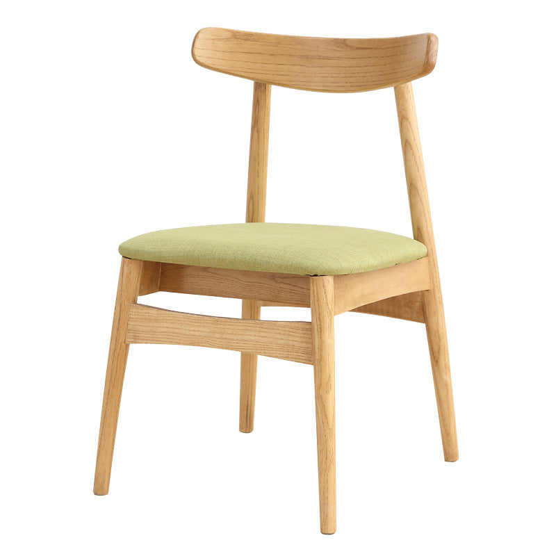 Linen Scandinavian Dining Side Chair Matte Finish Open Back Dining Chair Clearhalo ' kitchen&dining_furn' 'Dining Chairs' 'Dining Tables & Seating' 'dining_chair' 'furn' 'furn_dining_chair' 'Furniture' 'furniture_dining_chair' 'Kitchen & Dining Furniture' 'kitchen' 3944563
