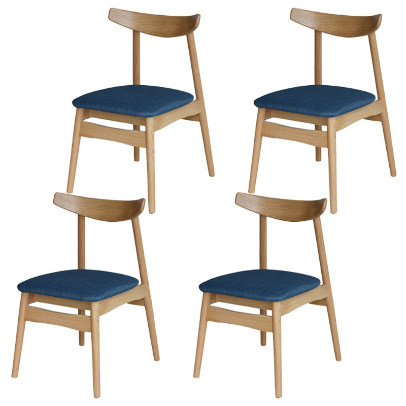 Linen Scandinavian Dining Side Chair Matte Finish Open Back Dining Chair Dark Blue 4 Piece Set Clearhalo ' kitchen&dining_furn' 'Dining Chairs' 'Dining Tables & Seating' 'dining_chair' 'furn' 'furn_dining_chair' 'Furniture' 'furniture_dining_chair' 'Kitchen & Dining Furniture' 'kitchen' 3944583