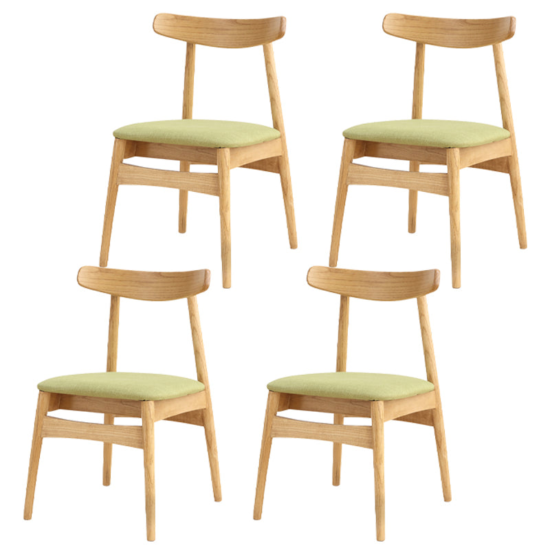 Linen Scandinavian Dining Side Chair Matte Finish Open Back Dining Chair Lemon Green 4 Piece Set Clearhalo ' kitchen&dining_furn' 'Dining Chairs' 'Dining Tables & Seating' 'dining_chair' 'furn' 'furn_dining_chair' 'Furniture' 'furniture_dining_chair' 'Kitchen & Dining Furniture' 'kitchen' 3944586