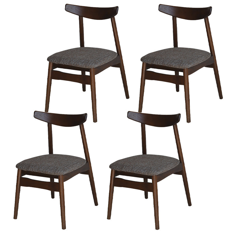 Linen Scandinavian Dining Side Chair Matte Finish Open Back Dining Chair Dark Coffee 4 Piece Set Clearhalo ' kitchen&dining_furn' 'Dining Chairs' 'Dining Tables & Seating' 'dining_chair' 'furn' 'furn_dining_chair' 'Furniture' 'furniture_dining_chair' 'Kitchen & Dining Furniture' 'kitchen' 3944604