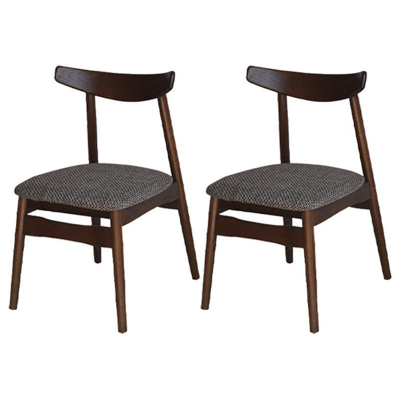 Linen Scandinavian Dining Side Chair Matte Finish Open Back Dining Chair Dark Coffee 2 Piece Set Clearhalo ' kitchen&dining_furn' 'Dining Chairs' 'Dining Tables & Seating' 'dining_chair' 'furn' 'furn_dining_chair' 'Furniture' 'furniture_dining_chair' 'Kitchen & Dining Furniture' 'kitchen' 3944606