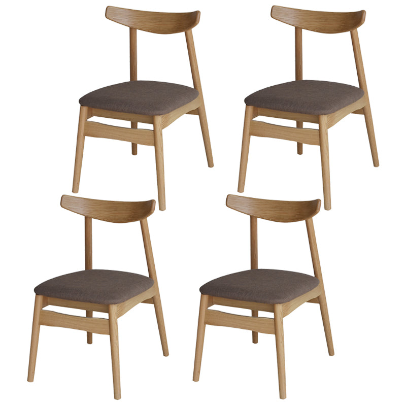 Linen Scandinavian Dining Side Chair Matte Finish Open Back Dining Chair Coffee 4 Piece Set Clearhalo ' kitchen&dining_furn' 'Dining Chairs' 'Dining Tables & Seating' 'dining_chair' 'furn' 'furn_dining_chair' 'Furniture' 'furniture_dining_chair' 'Kitchen & Dining Furniture' 'kitchen' 3944613