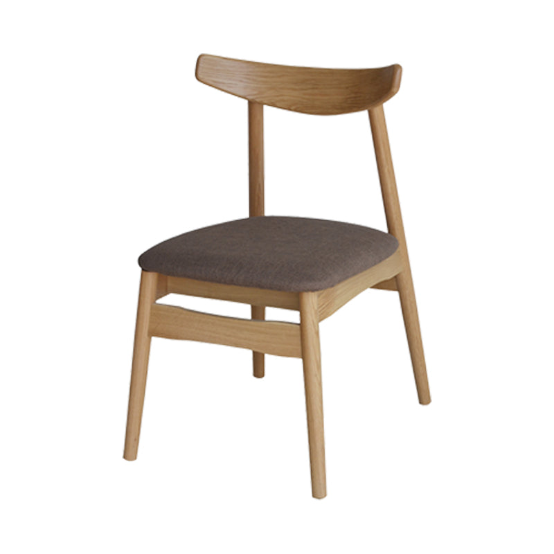 Linen Scandinavian Dining Side Chair Matte Finish Open Back Dining Chair Coffee 1 Piece Clearhalo ' kitchen&dining_furn' 'Dining Chairs' 'Dining Tables & Seating' 'dining_chair' 'furn' 'furn_dining_chair' 'Furniture' 'furniture_dining_chair' 'Kitchen & Dining Furniture' 'kitchen' 3944614