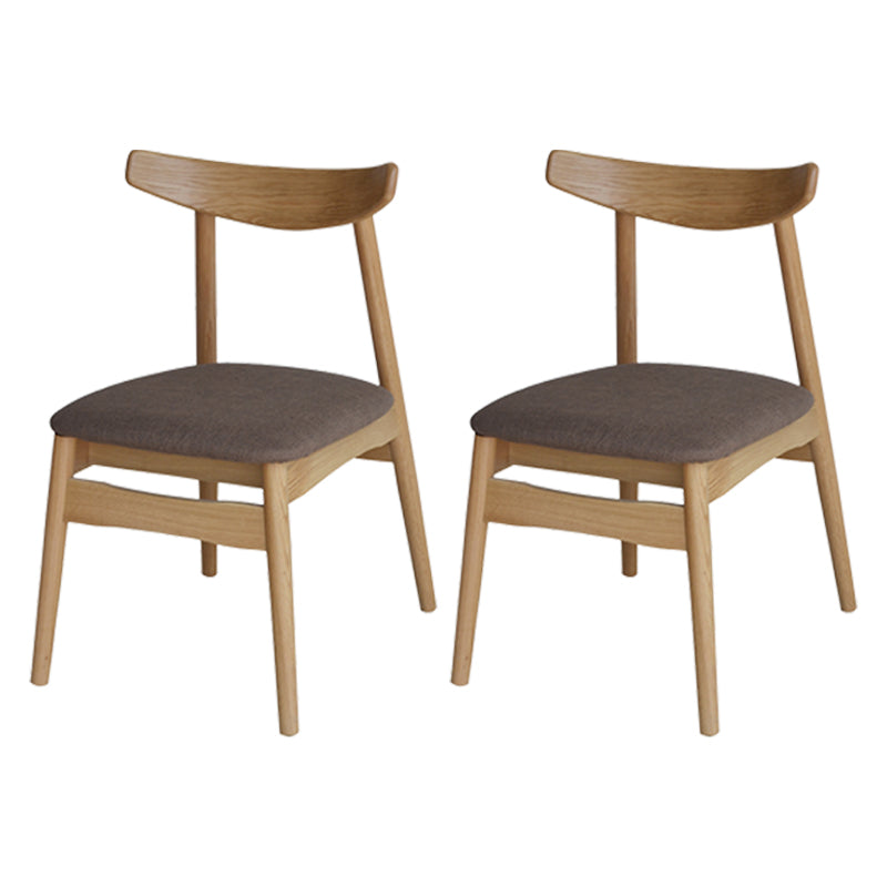 Linen Scandinavian Dining Side Chair Matte Finish Open Back Dining Chair Coffee 2 Piece Set Clearhalo ' kitchen&dining_furn' 'Dining Chairs' 'Dining Tables & Seating' 'dining_chair' 'furn' 'furn_dining_chair' 'Furniture' 'furniture_dining_chair' 'Kitchen & Dining Furniture' 'kitchen' 3944615