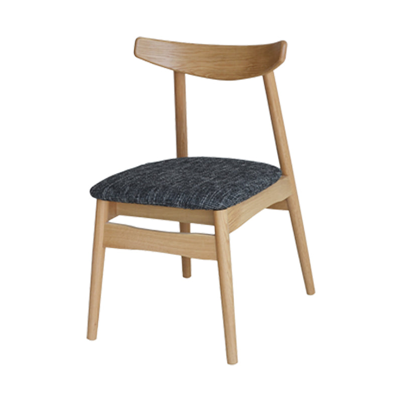 Linen Scandinavian Dining Side Chair Matte Finish Open Back Dining Chair Black-Gray 1 Piece Clearhalo ' kitchen&dining_furn' 'Dining Chairs' 'Dining Tables & Seating' 'dining_chair' 'furn' 'furn_dining_chair' 'Furniture' 'furniture_dining_chair' 'Kitchen & Dining Furniture' 'kitchen' 3944626