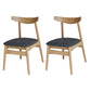 Linen Scandinavian Dining Side Chair Matte Finish Open Back Dining Chair Black-Gray 2 Piece Set Clearhalo ' kitchen&dining_furn' 'Dining Chairs' 'Dining Tables & Seating' 'dining_chair' 'furn' 'furn_dining_chair' 'Furniture' 'furniture_dining_chair' 'Kitchen & Dining Furniture' 'kitchen' 3944627