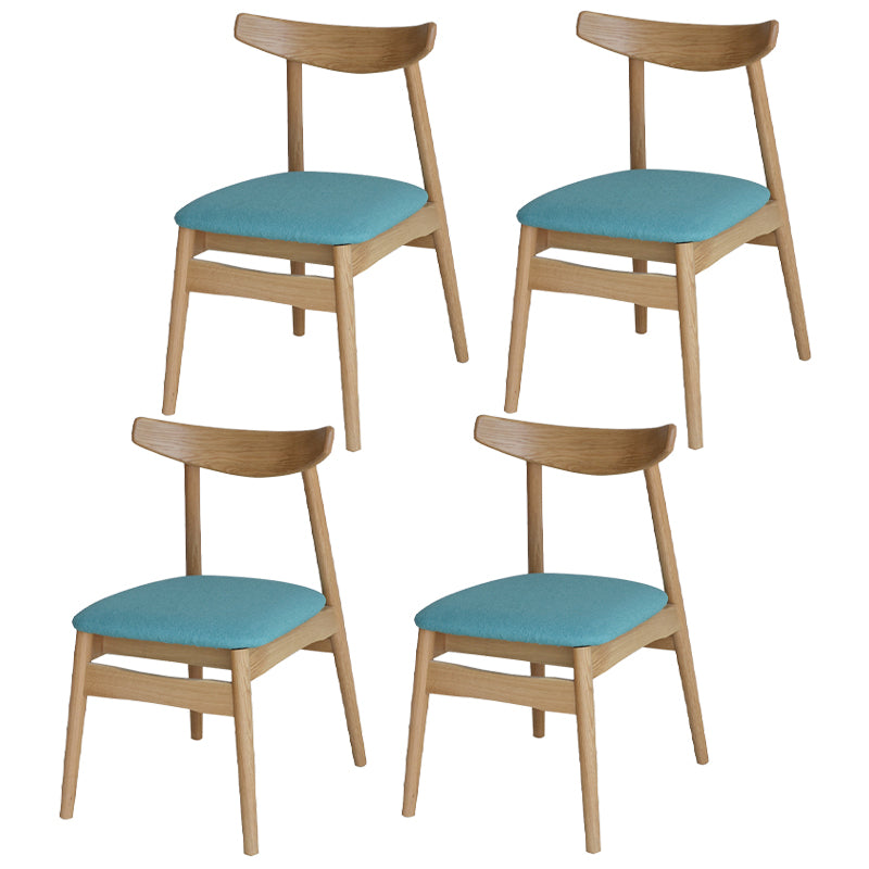 Linen Scandinavian Dining Side Chair Matte Finish Open Back Dining Chair Airy Blue 4 Piece Set Clearhalo ' kitchen&dining_furn' 'Dining Chairs' 'Dining Tables & Seating' 'dining_chair' 'furn' 'furn_dining_chair' 'Furniture' 'furniture_dining_chair' 'Kitchen & Dining Furniture' 'kitchen' 3944631