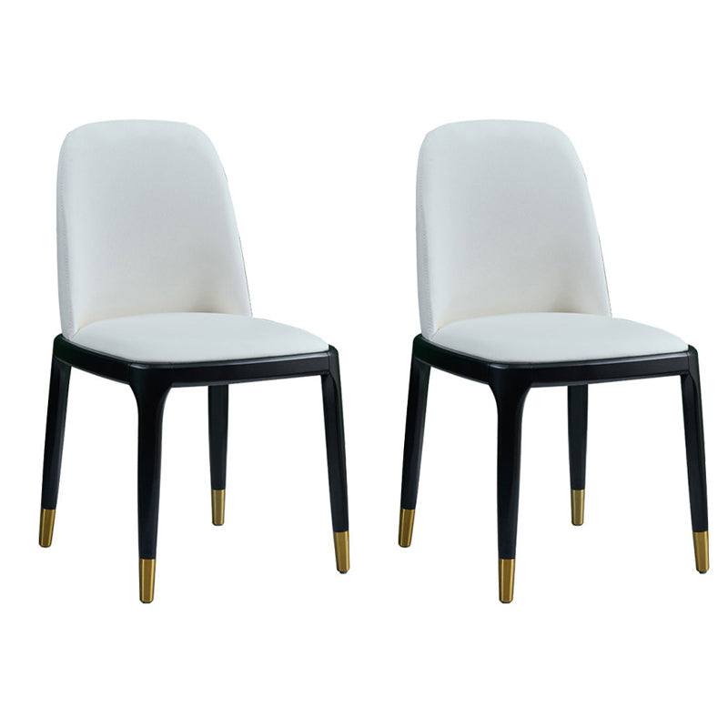 Upholstered Industrial Home Side Chair Matte Finish Parsons Dining Chair (Set of 2) White Clearhalo ' kitchen&dining_furn' 'Dining Chairs' 'Dining Tables & Seating' 'dining_chair' 'furn' 'furn_dining_chair' 'Furniture' 'furniture_dining_chair' 'Kitchen & Dining Furniture' 'kitchen' 3944636