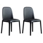 Upholstered Industrial Home Side Chair Matte Finish Parsons Dining Chair (Set of 2) Black Clearhalo ' kitchen&dining_furn' 'Dining Chairs' 'Dining Tables & Seating' 'dining_chair' 'furn' 'furn_dining_chair' 'Furniture' 'furniture_dining_chair' 'Kitchen & Dining Furniture' 'kitchen' 3944641