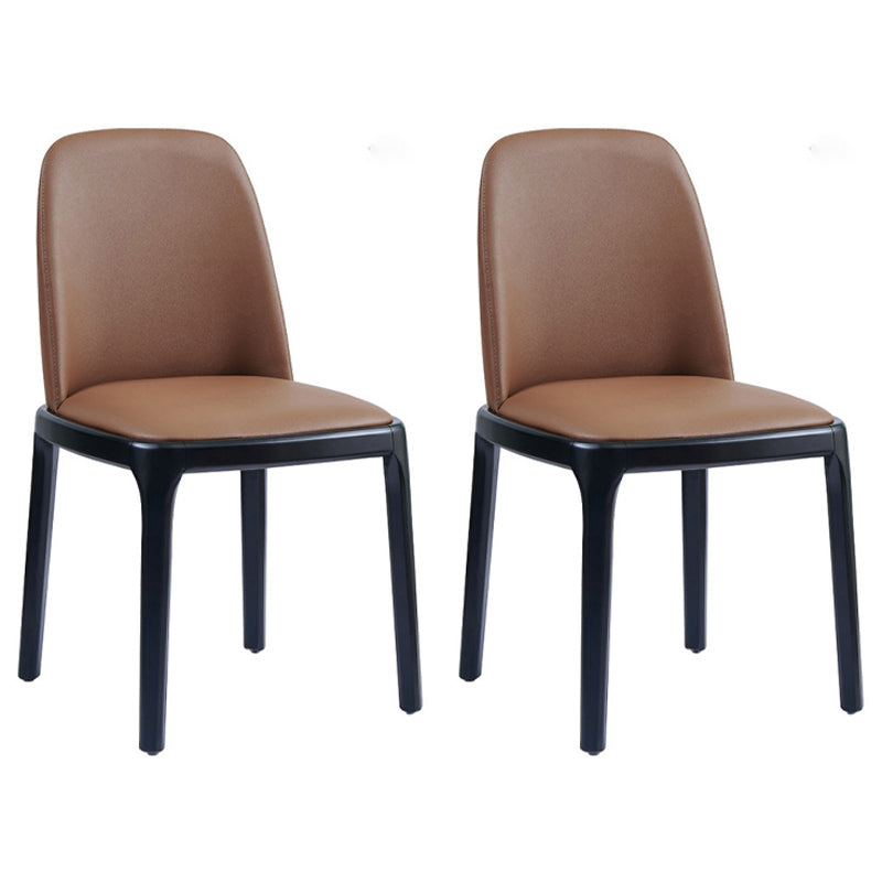 Upholstered Industrial Home Side Chair Matte Finish Parsons Dining Chair (Set of 2) Coffee Clearhalo ' kitchen&dining_furn' 'Dining Chairs' 'Dining Tables & Seating' 'dining_chair' 'furn' 'furn_dining_chair' 'Furniture' 'furniture_dining_chair' 'Kitchen & Dining Furniture' 'kitchen' 3944646