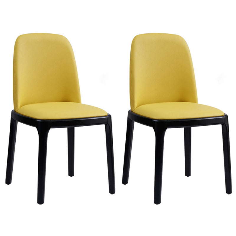 Upholstered Industrial Home Side Chair Matte Finish Parsons Dining Chair (Set of 2) Yellow Clearhalo ' kitchen&dining_furn' 'Dining Chairs' 'Dining Tables & Seating' 'dining_chair' 'furn' 'furn_dining_chair' 'Furniture' 'furniture_dining_chair' 'Kitchen & Dining Furniture' 'kitchen' 3944649
