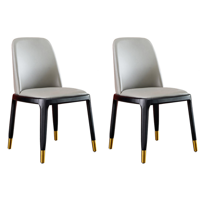 Upholstered Industrial Home Side Chair Matte Finish Parsons Dining Chair (Set of 2) Smoke Gray Clearhalo ' kitchen&dining_furn' 'Dining Chairs' 'Dining Tables & Seating' 'dining_chair' 'furn' 'furn_dining_chair' 'Furniture' 'furniture_dining_chair' 'Kitchen & Dining Furniture' 'kitchen' 3944654