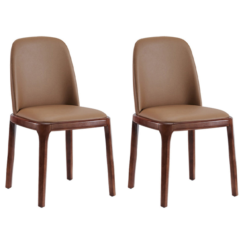 Upholstered Industrial Home Side Chair Matte Finish Parsons Dining Chair (Set of 2) Brown Clearhalo ' kitchen&dining_furn' 'Dining Chairs' 'Dining Tables & Seating' 'dining_chair' 'furn' 'furn_dining_chair' 'Furniture' 'furniture_dining_chair' 'Kitchen & Dining Furniture' 'kitchen' 3944656